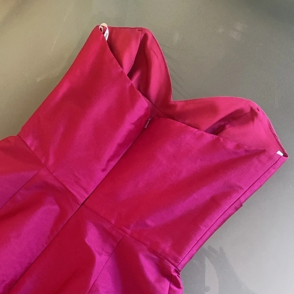 Like NEW Alfred Sung Pink Strapless Mini Dress Size 2 - Picture 3 of 10